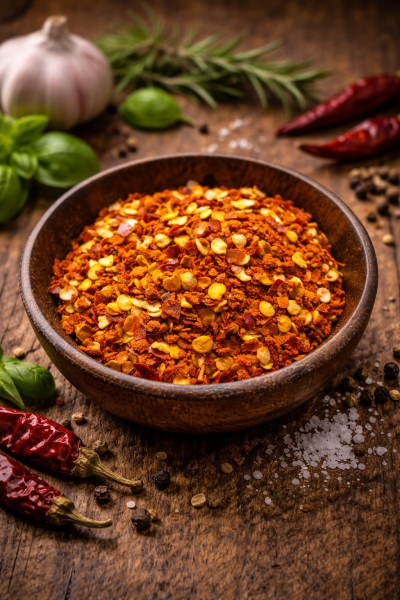 Chili mit Saat 3 - 5 mm geschrotet