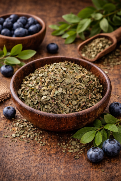 Heidelbeerblätter geschnitten